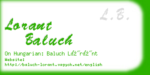 lorant baluch business card